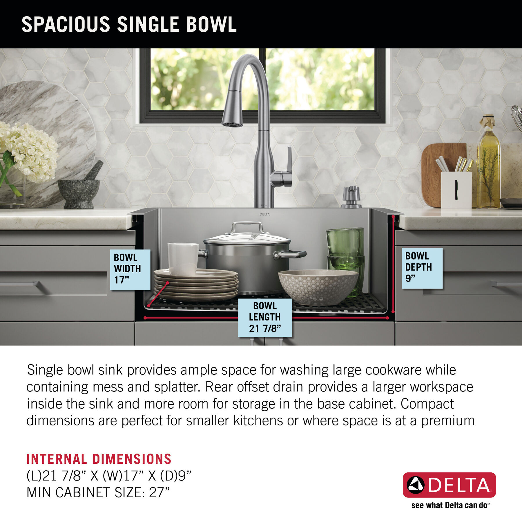 25” Drop-In Undermount Stainless Steel Single Bowl Kitchen Sink with Accessories, image 14
